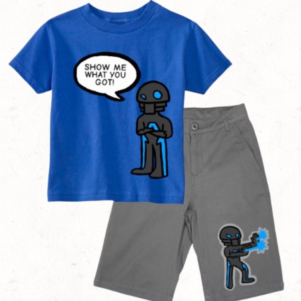 Roblox Boys Blue Shirt and Shorts Set Kids